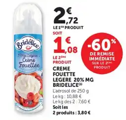Hyper U Bridelice Crème Fouettée offre