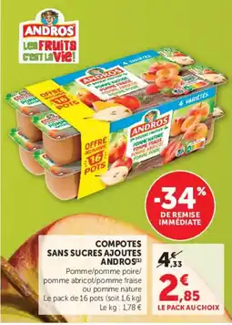 Hyper U ANDROS Compotes offre
