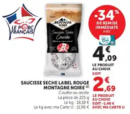 Hyper U Montagne Noire Saucisse Sèche offre