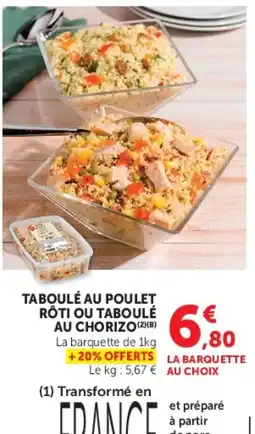 Hyper U TABOULÉ AU POULET offre
