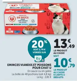 Hyper U U Eminces viandes et poissons pour chat offre