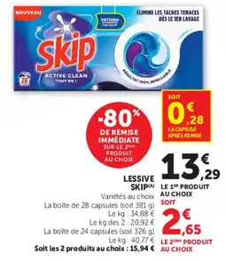 Hyper U SKIP Lessive offre