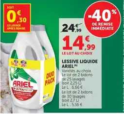 Hyper U Ariel Lessive liquide offre