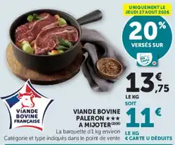 Hyper U Viande Bovine Paleron offre