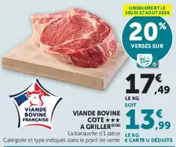 Hyper U Viande Bovine Cote offre