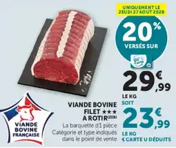 Hyper U Viande Bovine Filet à Rotir offre