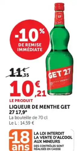 Hyper U GET 27 LIQUEUR DE MENTHE offre