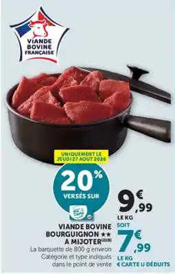 Hyper U Viande Bovine Bourguignon offre
