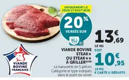 Hyper U Viande Bovine Steak offre