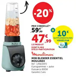 Hyper U Moulinex Mini Blender Essentiel offre