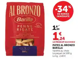U Express Barilla Pates Al Bronzo offre