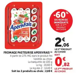 U Express Aperivrais Fromage Pasteurise offre