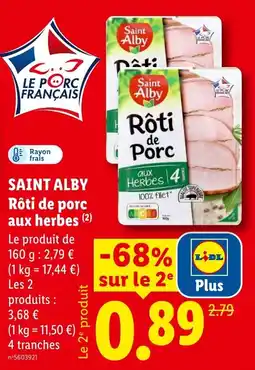 Lidl Saint Alby Rôti de porc offre