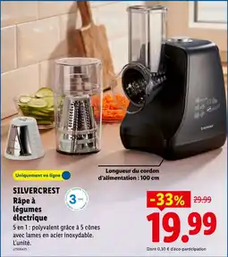 Lidl SILVERCREST Râpe à légumes électrique offre