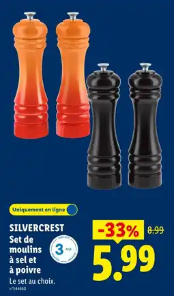 Lidl SILVERCREST Set de moulins à sel et à poivre offre