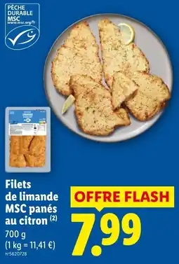 Lidl Filets de limande MSC panés offre