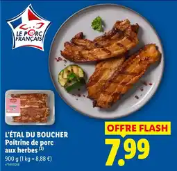 Lidl L'ÉTAL DU BOUCHER Poitrine de porc aux herbes offre