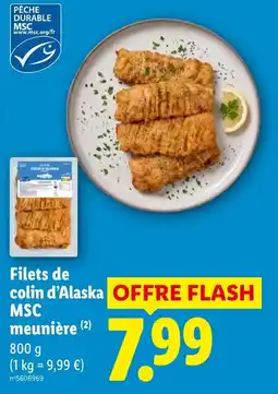 Lidl MSC Filets de colin d'Alaska meunière offre