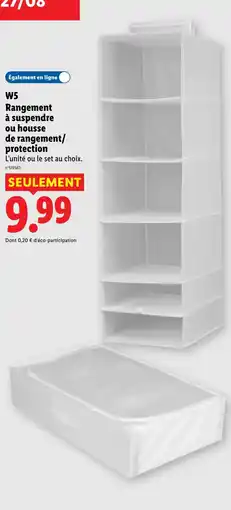 Lidl W5 Rangement à suspendre ou housse de rangement/protection offre