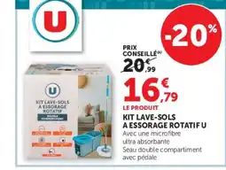 Hyper U U KIT LAVE-SOLS À ESSORAGE ROTATIF offre
