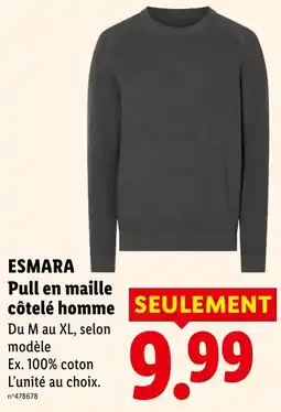 Lidl ESMARA Pull en maille côtelé homme offre