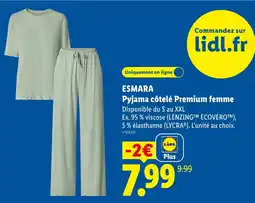 Lidl ESMARA Pyjama côtelé Premium femme offre