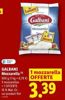 Lidl Galbani Mozzarella offre