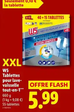 Lidl W5 Tablettes pour lave-vaisselle tout-en-1 offre
