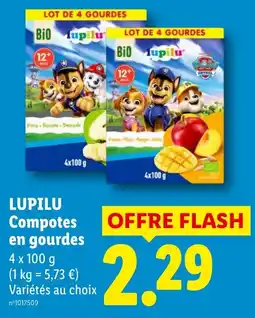 Lidl LUPILU Compotes en gourdes offre