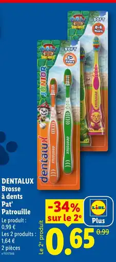 Lidl dentalux Brosse à dents Pat' Patrouille offre