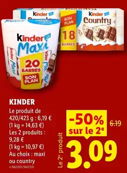 Lidl Kinder Maxi offre