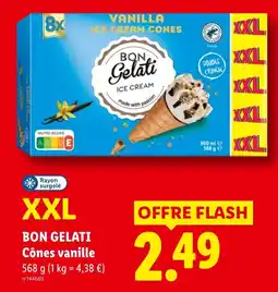 Lidl BON GELATI Cônes vanille offre