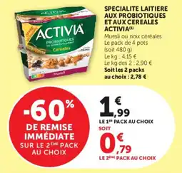 U Express ACTIVIA Muesli ou noix céréales offre