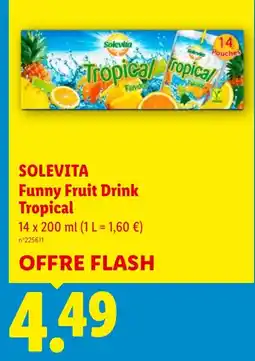 Lidl SOLEVITA Funny Fruit Drink Tropical offre