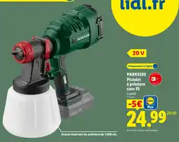 Lidl PARKSIDE Pistolet à peinture sans fil offre