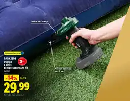 Lidl PARKSIDE Pompe à air et compresseur sans fil offre