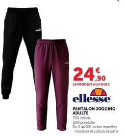 Hyper U ellesse PANTALON JOGGING ADULTE offre