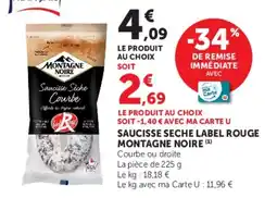 U Express Montagne Noire Saucisse Sèche Courbe offre