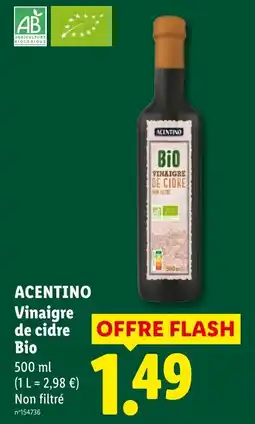 Lidl Acentino Vinaigre de cidre Bio offre
