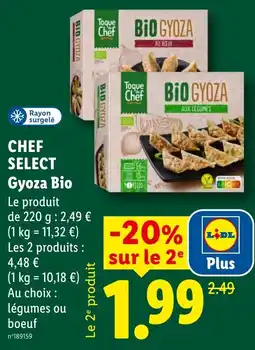 Lidl Toque Chef Gyoza Bio offre
