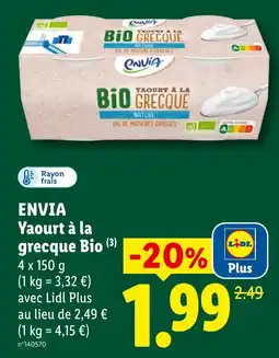 Lidl Envia Yaourt à la grecque Bio offre