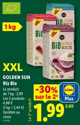 Lidl GOLDEN SUN Riz Bio offre