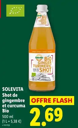 Lidl SOLEVITA Shot de gingembre et curcuma Bio offre