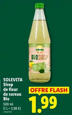 Lidl Solevita Sirop de fleur de sureau Bio offre