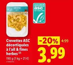 Lidl ASC Crevettes décortiquées offre