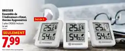 Lidl BRESSER Ensemble de 3 indicateurs climat, thermo-hygromètres offre