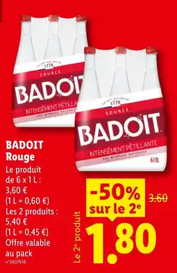 Lidl BADOIT Rouge offre