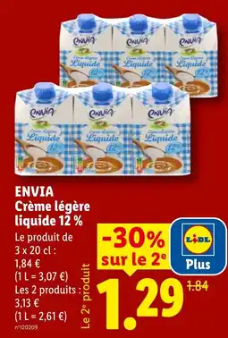 Lidl ENVIA Crème légère liquide 12 % offre