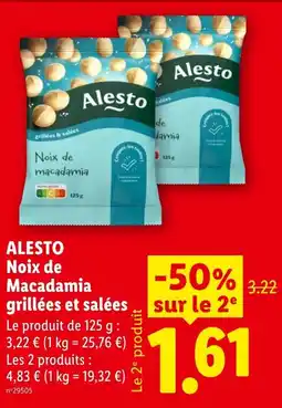 Lidl Alesto Noix de Macadamia offre