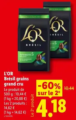 Lidl L'OR Brésil grains grand cru offre